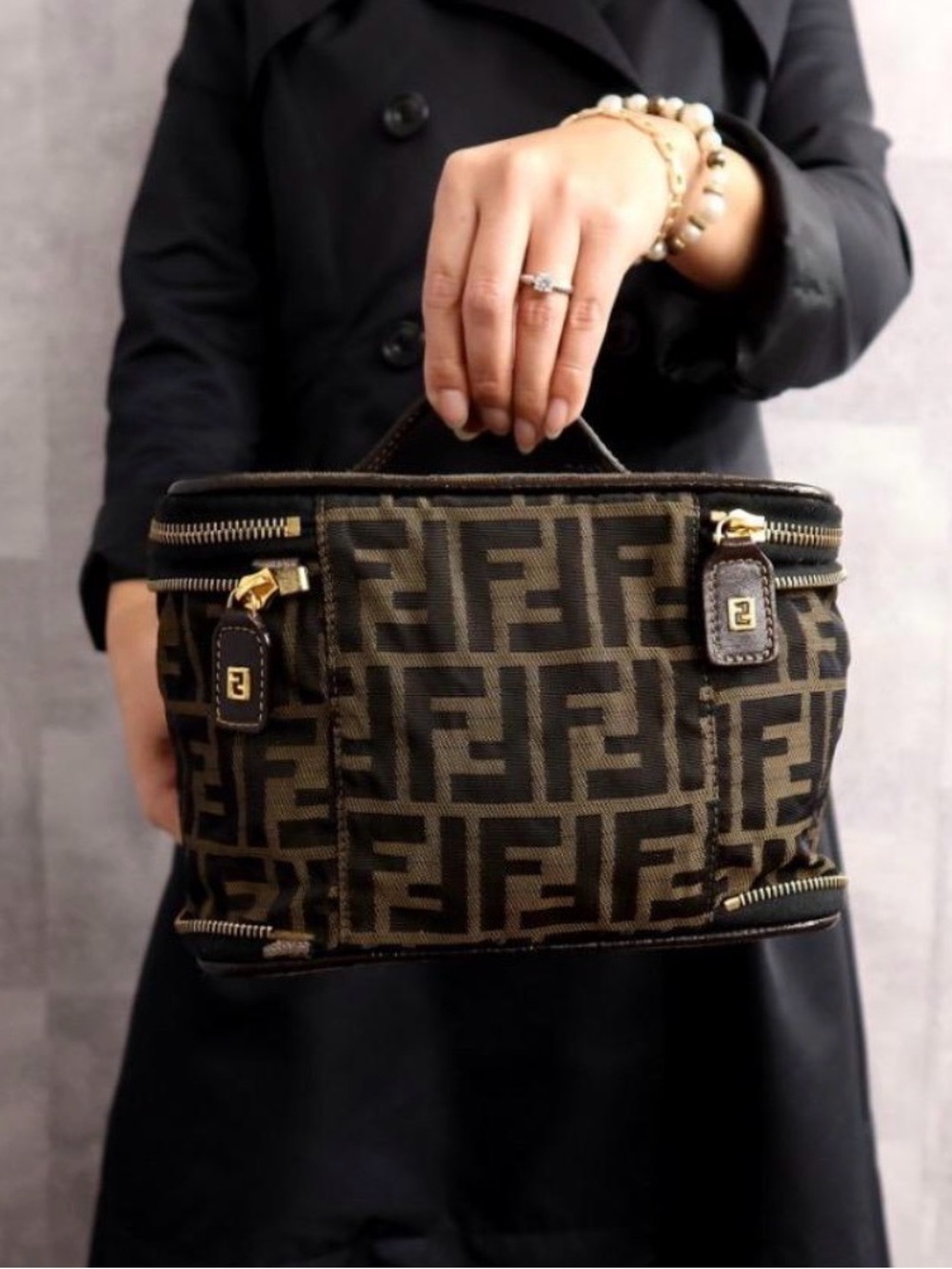 Authentic FENDI Zucca Monogram Handbag/Case Bag Excellent Condition - Picture 2 of 8
